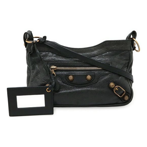 BALENCIAGA Black Leather Shoulder Bag - Picture 1 of 10